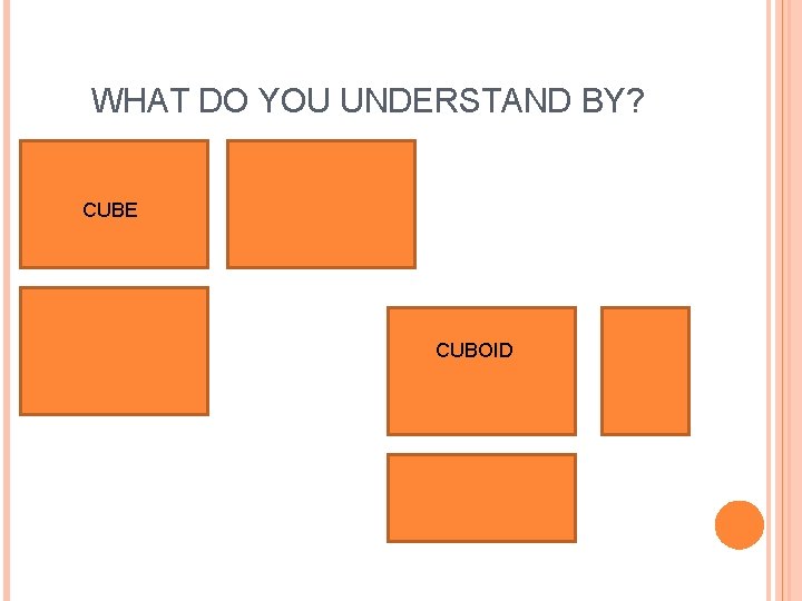 WHAT DO YOU UNDERSTAND BY? CUBE CUBOID 