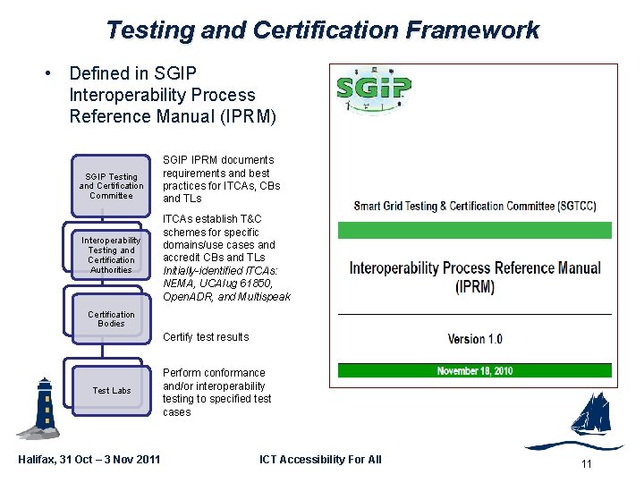 Testing and Certification Framework GSC 16 -PLEN-35 • Defined in SGIP Interoperability Process Reference