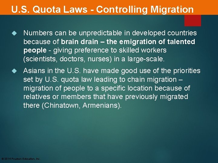 U. S. Quota Laws - Controlling Migration Numbers can be unpredictable in developed countries