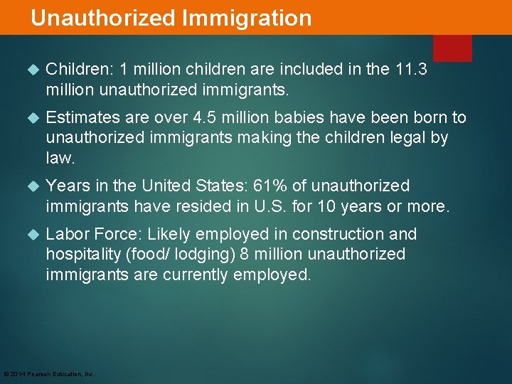 Unauthorized Immigration Children: 1 million children are included in the 11. 3 million unauthorized