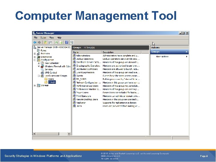 Computer Management Tool Security Strategies in Windows Platforms and Applications © 2015 Jones and