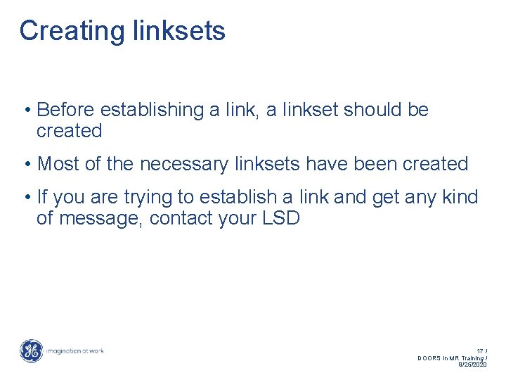 Creating linksets • Before establishing a link, a linkset should be created • Most Creating linksets • Before establishing a link, a linkset should be created • Most