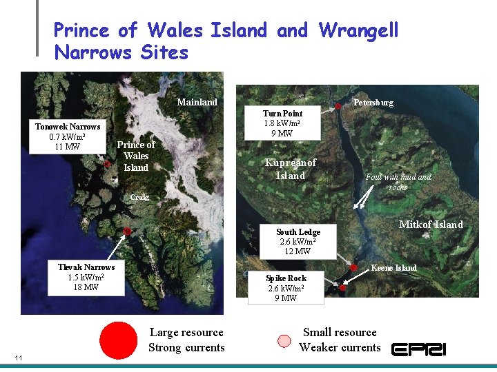 Prince of Wales Island Wrangell Narrows Sites Mainland Tonowek Narrows 0. 7 k. W/m