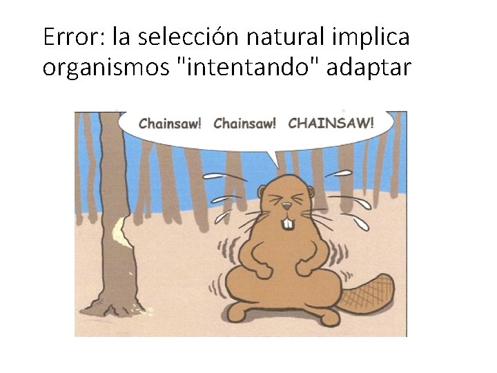 Error: la selección natural implica organismos "intentando" adaptar 