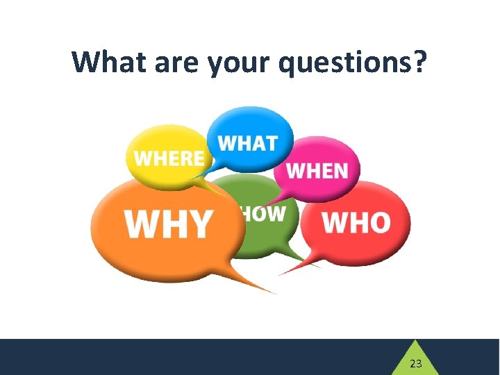 What are your questions? 23 