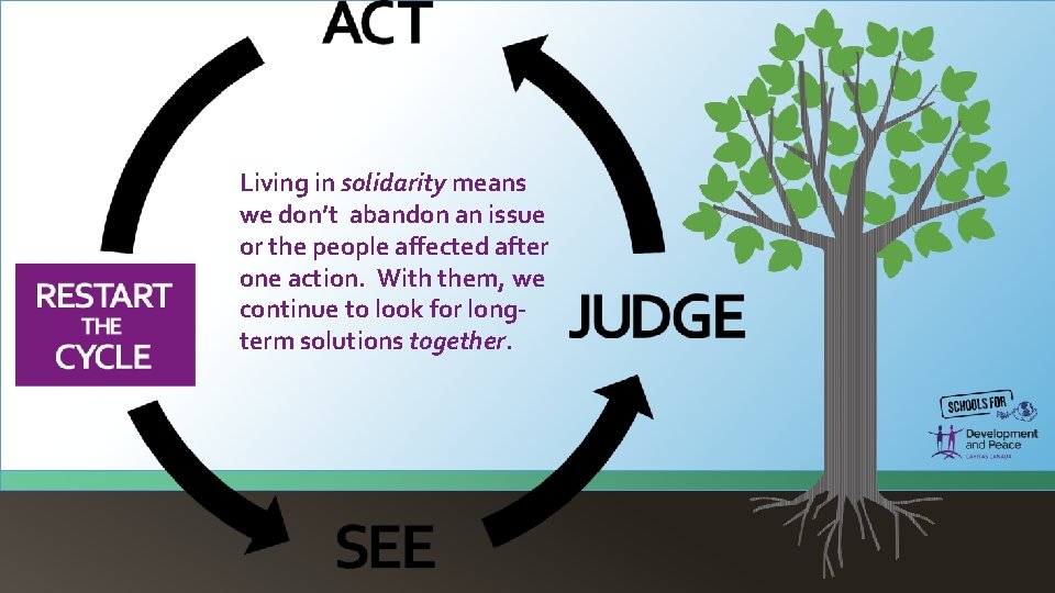 Living in solidarity means we don’t abandon an issue or the people affected after Living in solidarity means we don’t abandon an issue or the people affected after