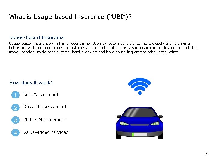 What is Usage-based Insurance (“UBI”)? Usage-based Insurance Usage-based insurance (UBI)is a recent innovation by