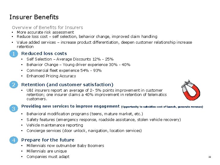 Insurer Benefits Overview of Benefits for Insurers • • • 1 More accurate risk