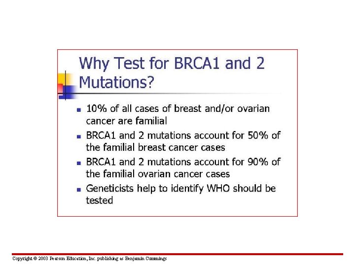 Copyright © 2003 Pearson Education, Inc. publishing as Benjamin Cummings 