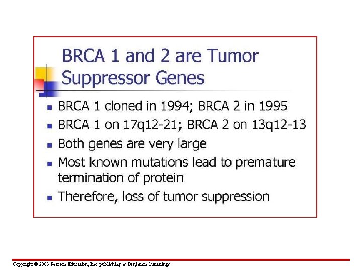Copyright © 2003 Pearson Education, Inc. publishing as Benjamin Cummings 