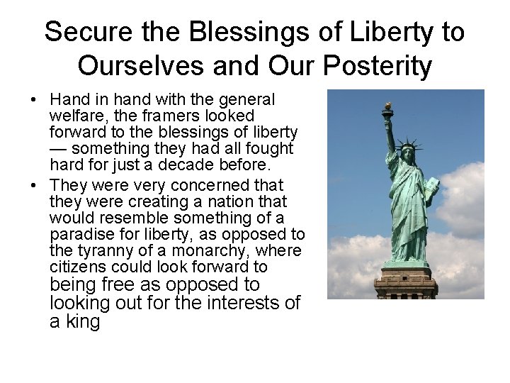 Secure the Blessings of Liberty to Ourselves and Our Posterity • Hand in hand