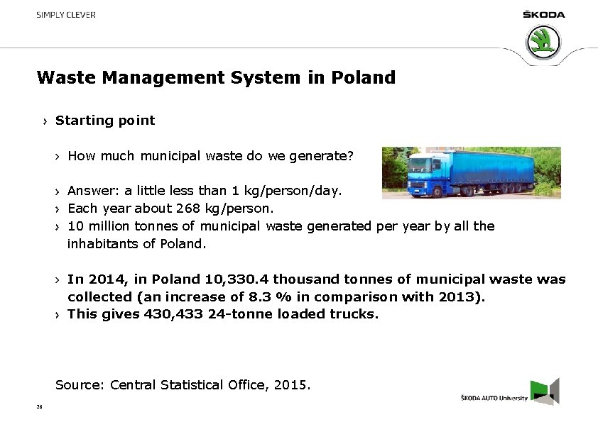 Waste Management System in Poland Starting point How much municipal waste do we generate? Waste Management System in Poland Starting point How much municipal waste do we generate?