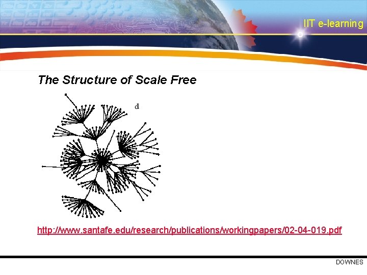 IIT e-learning The Structure of Scale Free http: //www. santafe. edu/research/publications/workingpapers/02 -04 -019. pdf