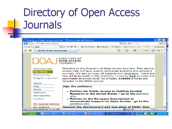 Directory of Open Access Journals 