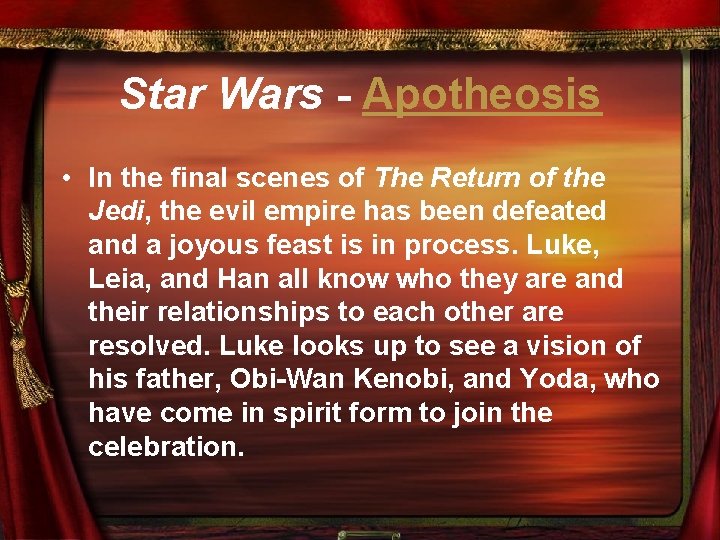 Star Wars - Apotheosis • In the final scenes of The Return of the