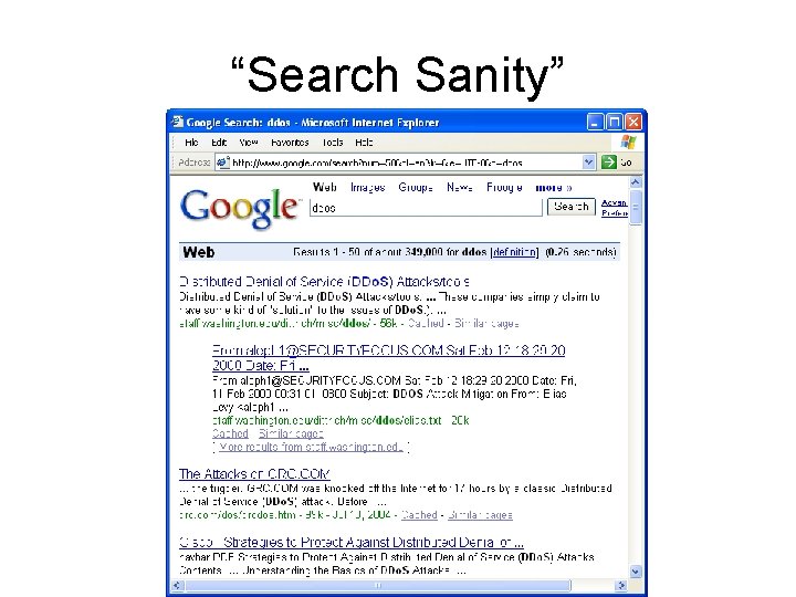 “Search Sanity” 