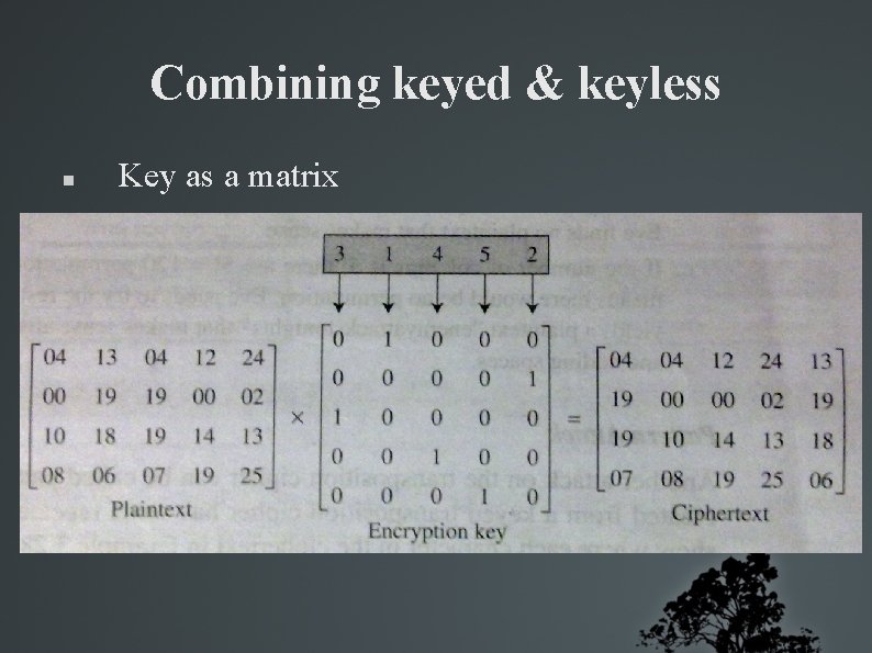 Combining keyed & keyless Key as a matrix 