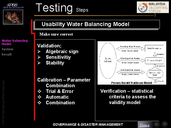SPBB Tool Arc. GIS 9. 3® Testing Steps 7 Usability Water Balancing Model Make