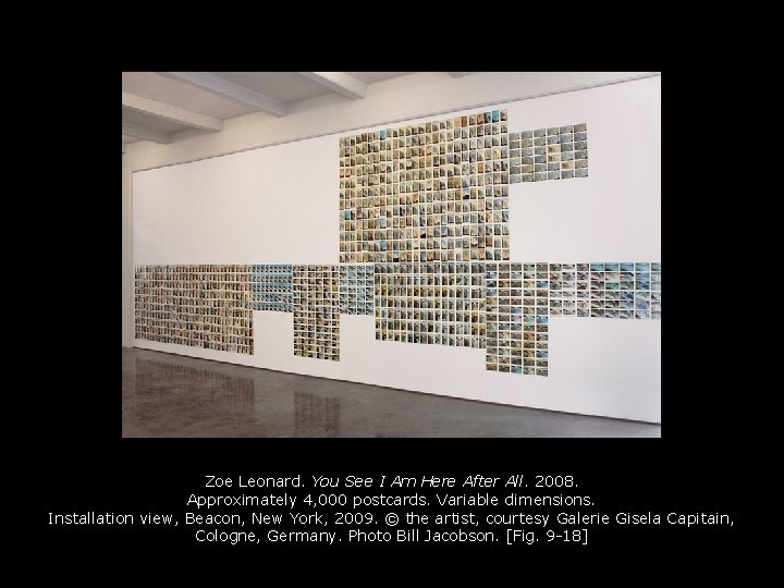 Zoe Leonard. You See I Am Here After All. 2008. Approximately 4, 000 postcards.