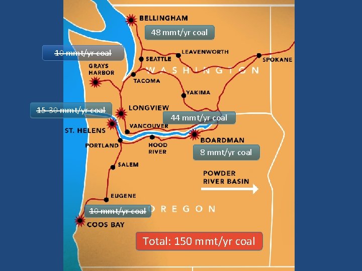 48 mmt/yr coal 10 mmt/yr coal 15 -30 mmt/yr coal 44 mmt/yr coal 8