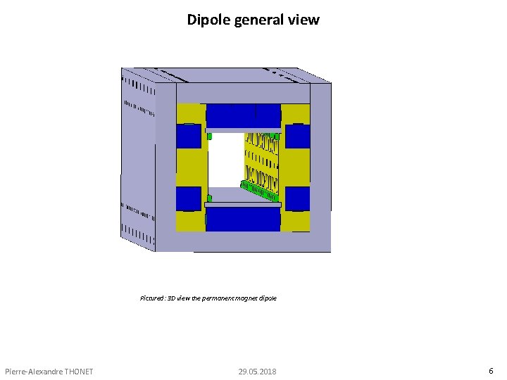 Dipole general view Pictured: 3 D view the permanent magnet dipole Pierre-Alexandre THONET 29.