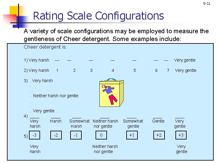9 -11 Rating Scale Configurations A variety of scale configurations may be employed to