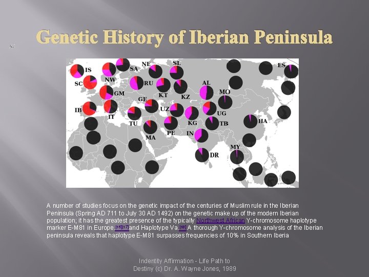 Genetic History of Iberian Peninsula A number of studies focus on the genetic impact