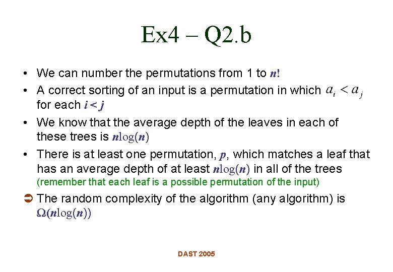 Ex 4 – Q 2. b • We can number the permutations from 1 Ex 4 – Q 2. b • We can number the permutations from 1