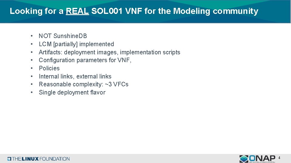 Looking for a REAL SOL 001 VNF for the Modeling community • • NOT
