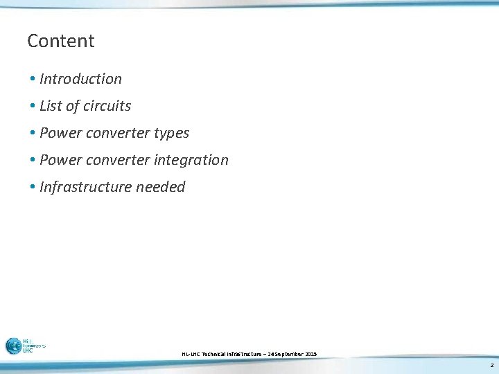 Content • Introduction • List of circuits • Power converter types • Power converter