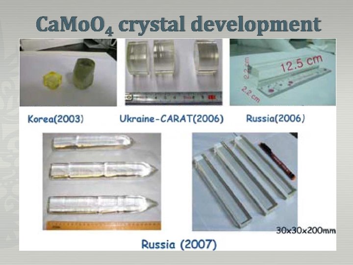 Ca. Mo. O 4 crystal development Ca. Mo. O 4 crystal development