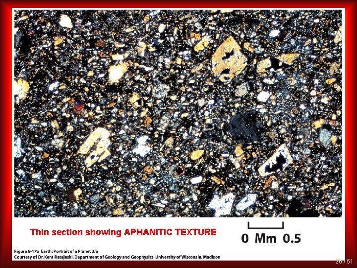 Thin section showing APHANITIC TEXTURE 26 / 51 