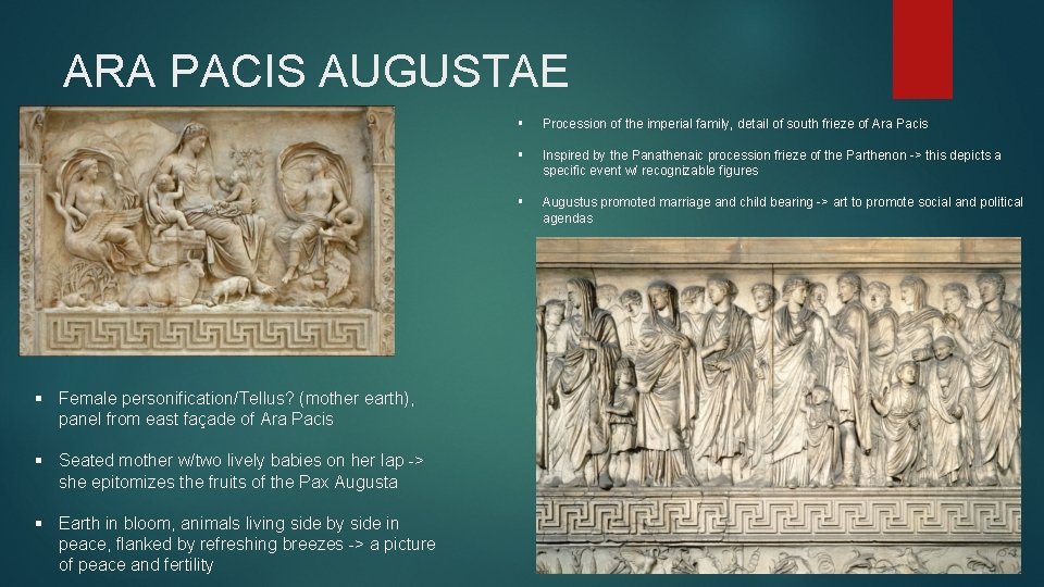 ARA PACIS AUGUSTAE § Female personification/Tellus? (mother earth), panel from east façade of Ara ARA PACIS AUGUSTAE § Female personification/Tellus? (mother earth), panel from east façade of Ara