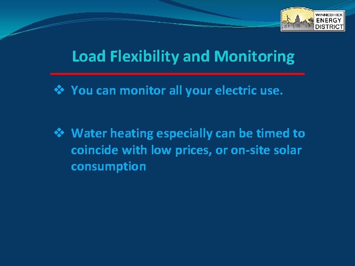 Load Flexibility and Monitoring v You can monitor all your electric use. v Water