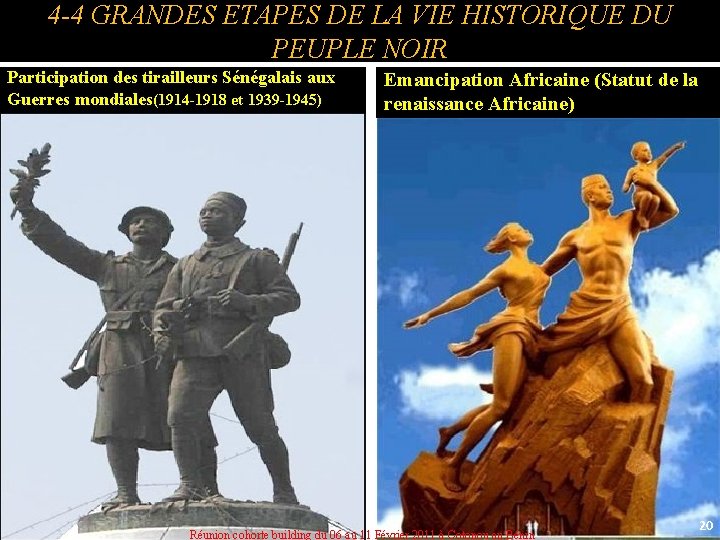 4 -4 GRANDES ETAPES DE LA VIE HISTORIQUE DU PEUPLE NOIR Participation des tirailleurs