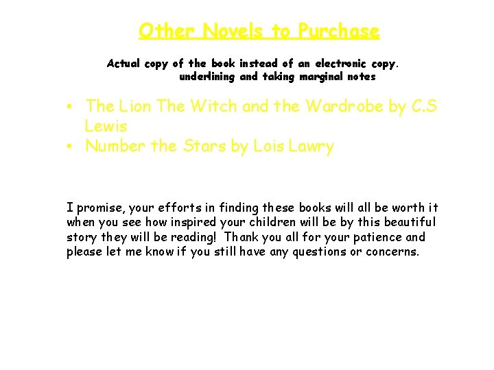Other Novels to Purchase Actual copy of the book instead of an electronic copy.