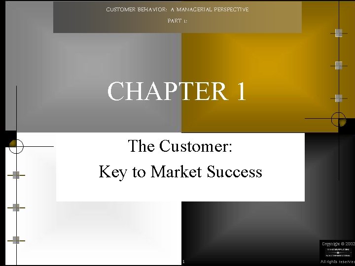 CUSTOMER BEHAVIOR: A MANAGERIAL PERSPECTIVE PART 1: CHAPTER 1 The Customer: Key to Market