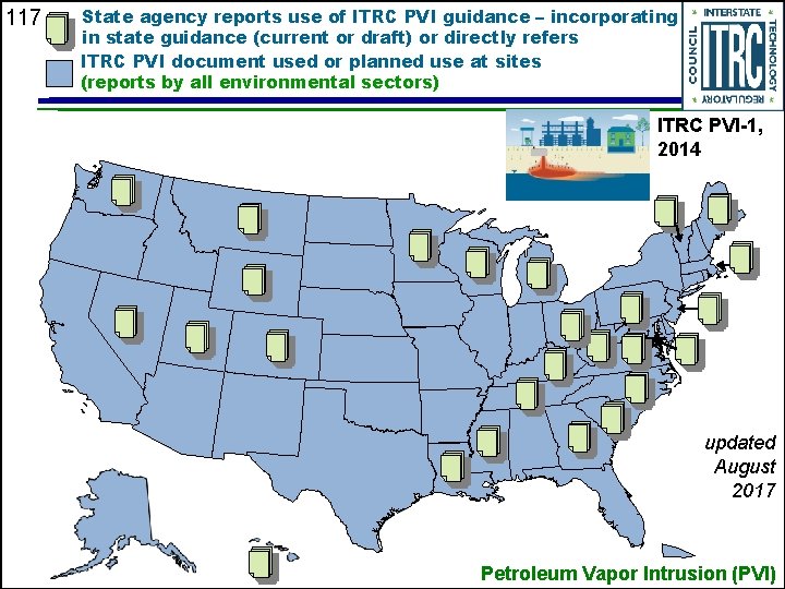 117 State agency reports use of ITRC PVI guidance – incorporating in state guidance
