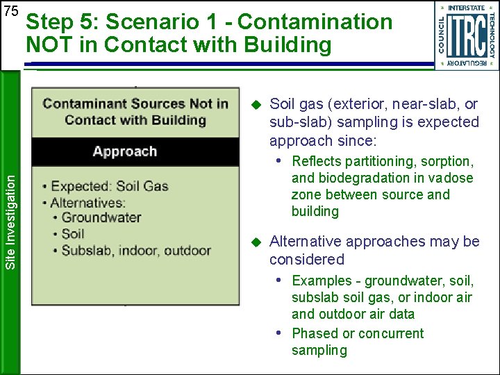 75 Step 5: Scenario 1 - Contamination NOT in Contact with Building Soil gas