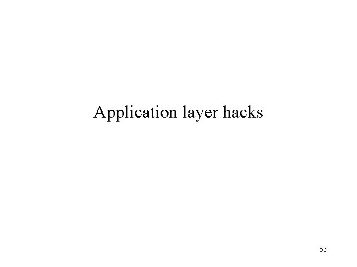 Application layer hacks 53 