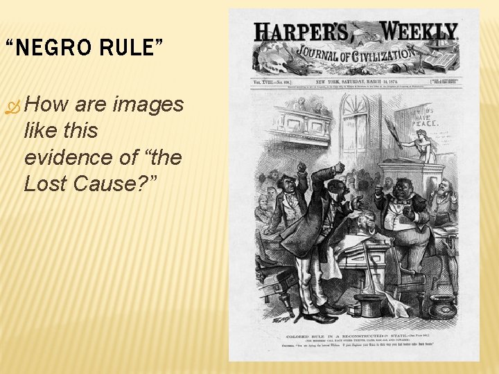 “NEGRO RULE” How are images like this evidence of “the Lost Cause? ” 