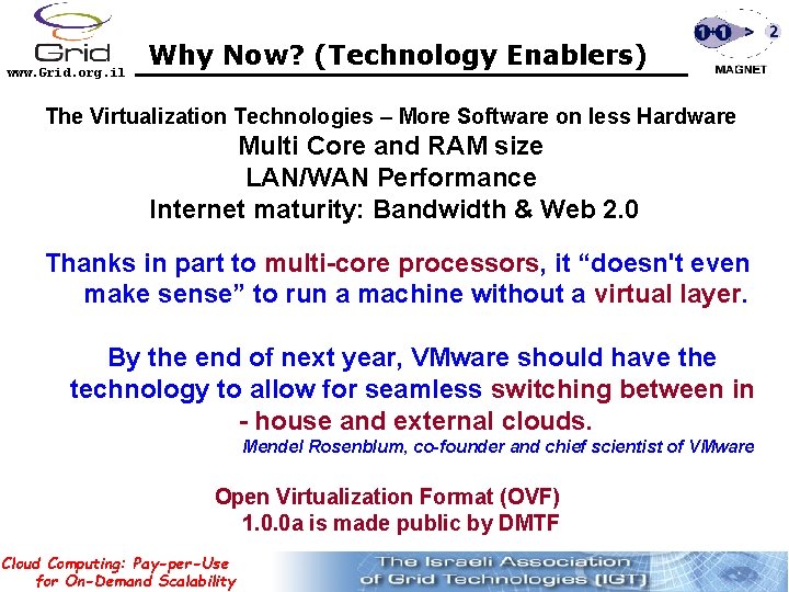 www. Grid. org. il Why Now? (Technology Enablers) The Virtualization Technologies – More Software