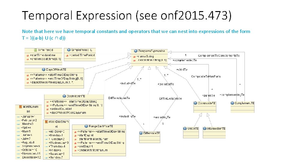 Temporal Expression (see onf 2015. 473) Note that here we have temporal constants and Temporal Expression (see onf 2015. 473) Note that here we have temporal constants and