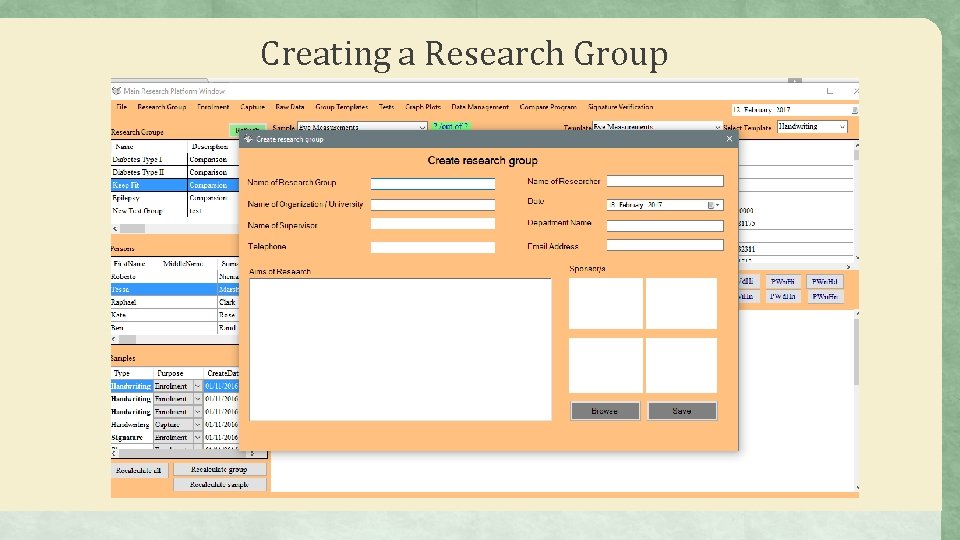 Creating a Research Group 