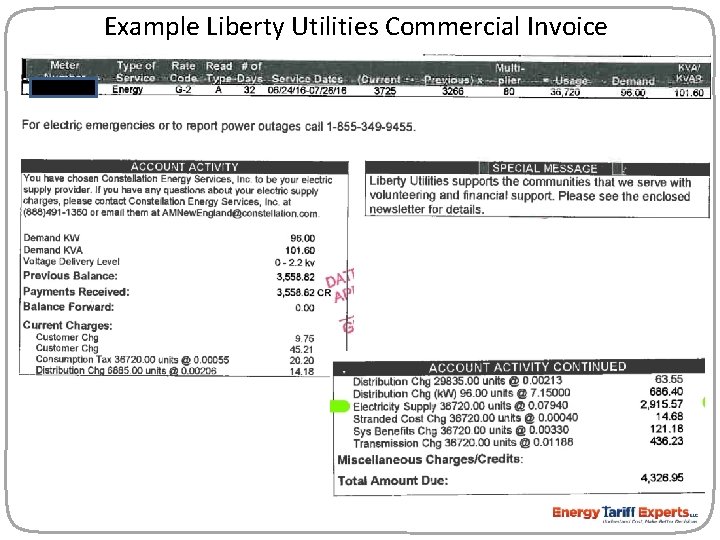 Example Liberty Utilities Commercial Invoice 