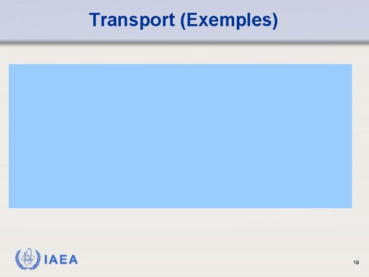 Transport (Exemples) IAEA 19 