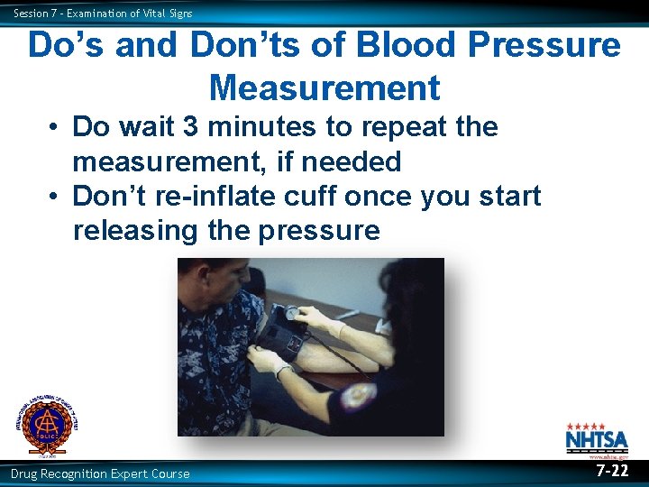 Session 7 – Examination of Vital Signs Do’s and Don’ts of Blood Pressure Measurement Session 7 – Examination of Vital Signs Do’s and Don’ts of Blood Pressure Measurement