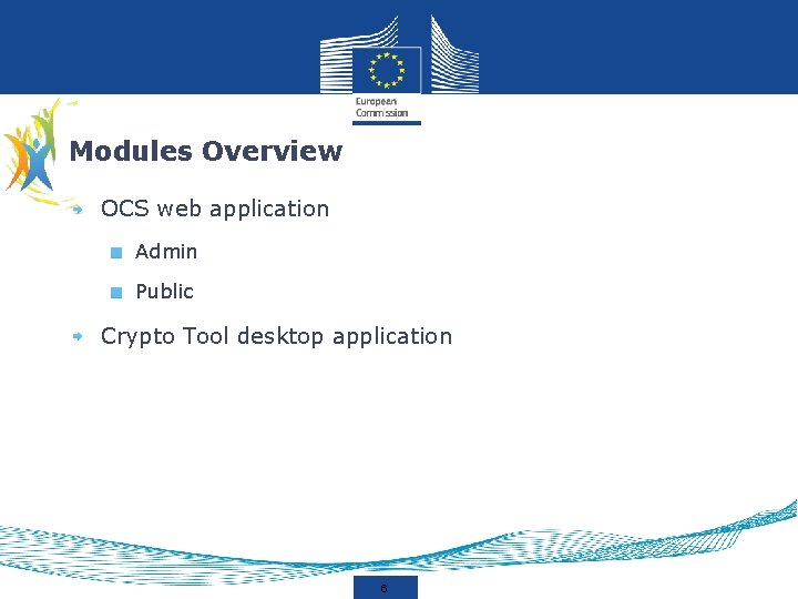 Modules Overview OCS web application Admin Public Crypto Tool desktop application 6 