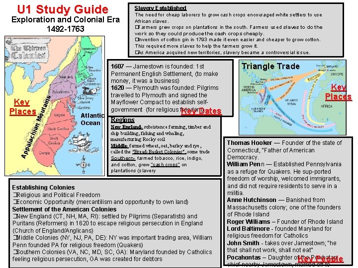 U 1 Study Guide Ap pal ach uta ian Mo Key Places ins Exploration