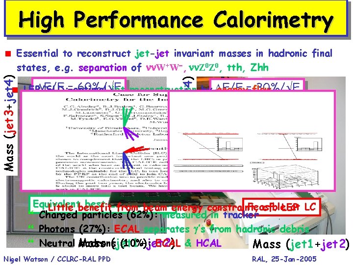 High Performance Calorimetry Mass (jet 3+jet 4) < Essential to reconstruct jet-jet invariant masses